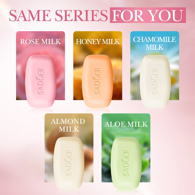 All-English Handmade Soap SADOER Rose Milk Scented Cleansing Soap Body Cleansing Cross-Border Foreign Trade Wholesale