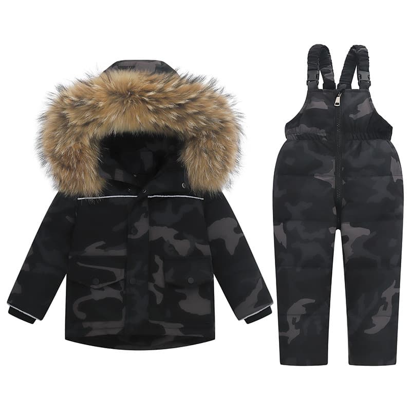 Factory Direct Europe/US Children's Down Suit Set Boys Girls Thickened 1-6 Years Ski Suit Down Two-Piece