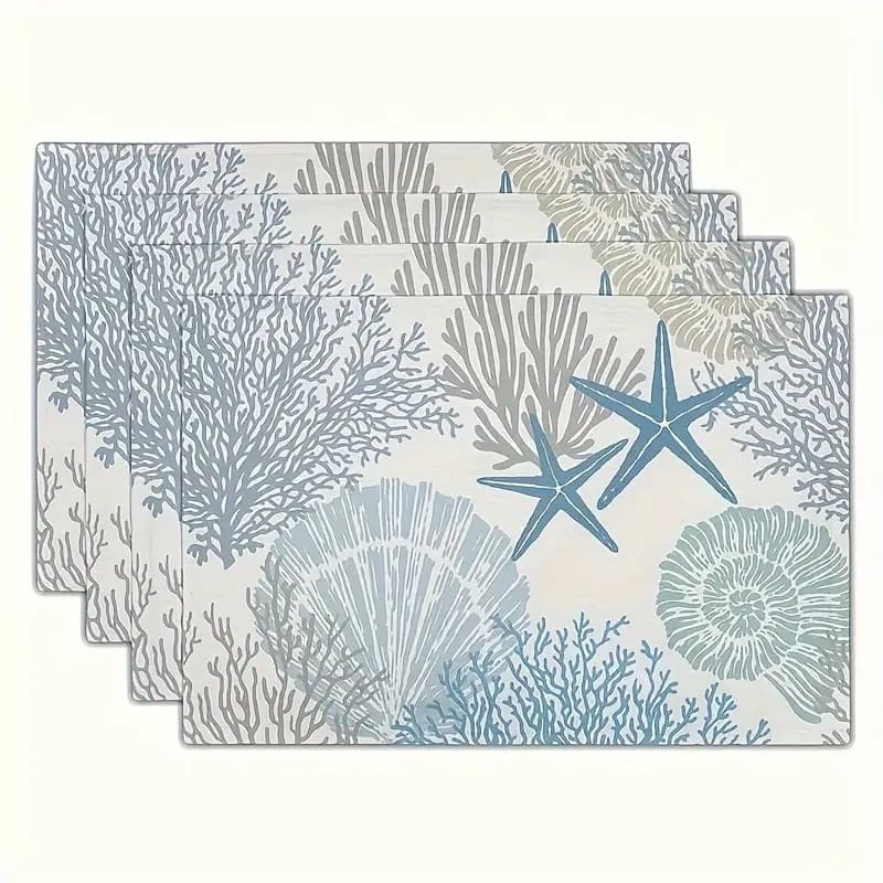 Temu Amazon Placemat Printed Cross-Border Holiday Party Table Decoration Stain-Resistant Heat-Insulating Mat