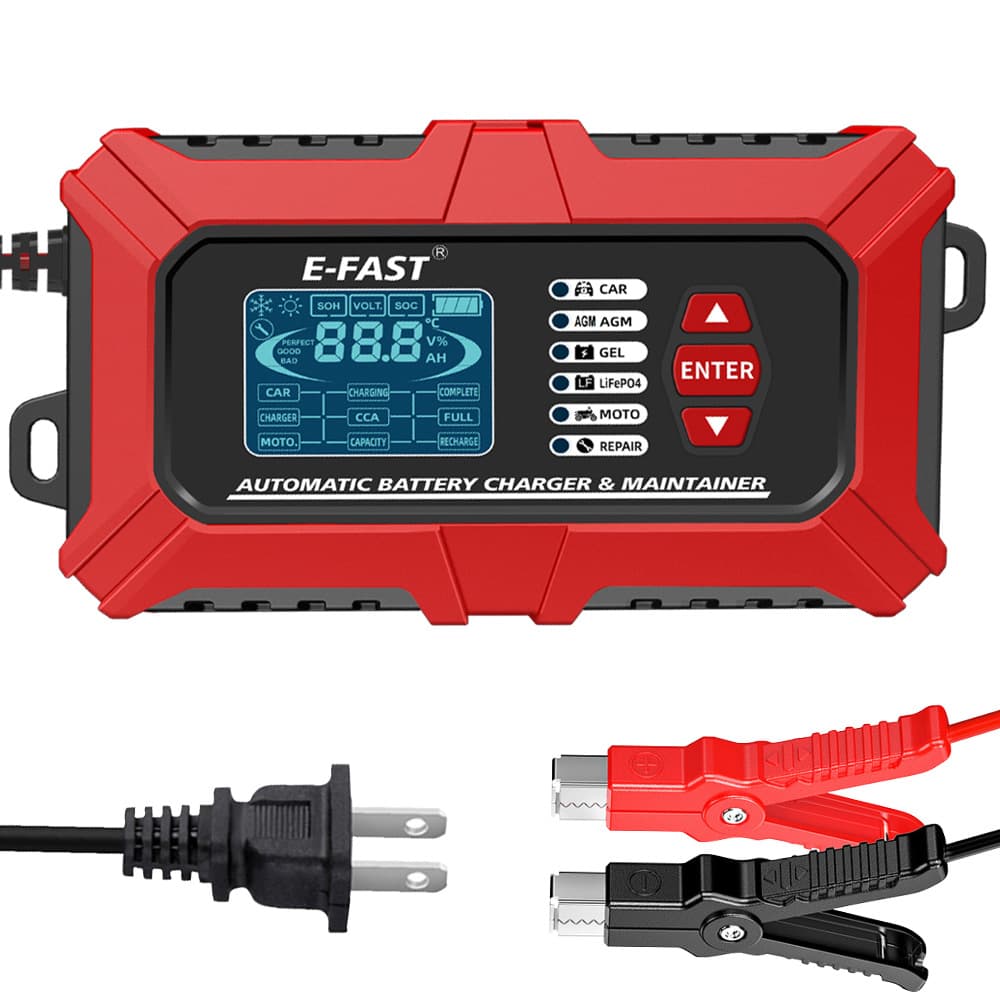 E-FAST Battery Analyzer 12V Car Motorcycle Lead Acid Iron Lithium Battery Charging Good Or Bad Detector Vehicle Battery Tester