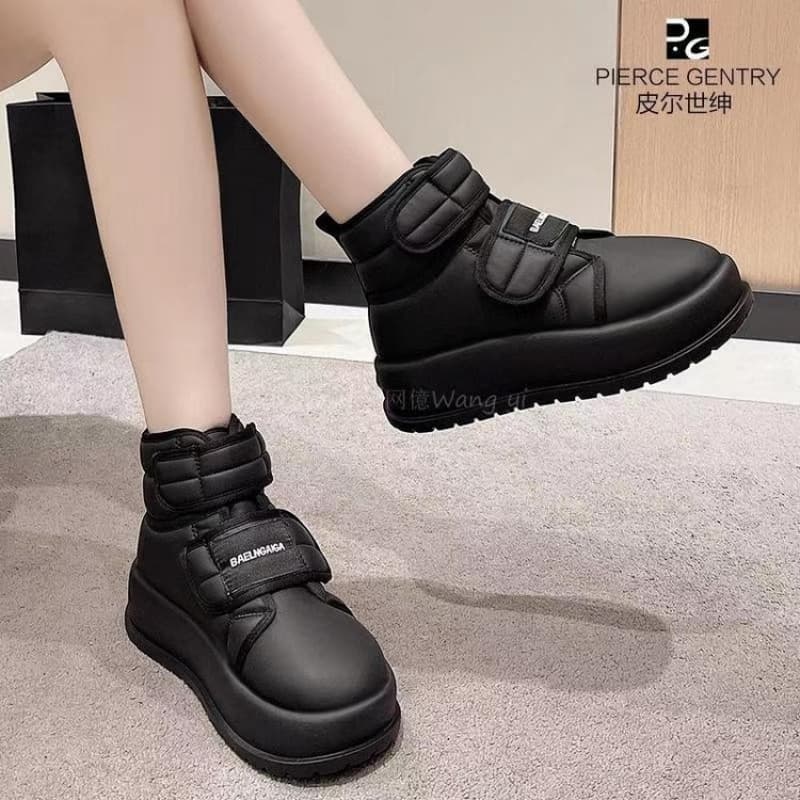 Short Boots Extra Thick and Cotton Velcro Women Boots Winter Warm Essential Breathable Easy Travel Hot Style