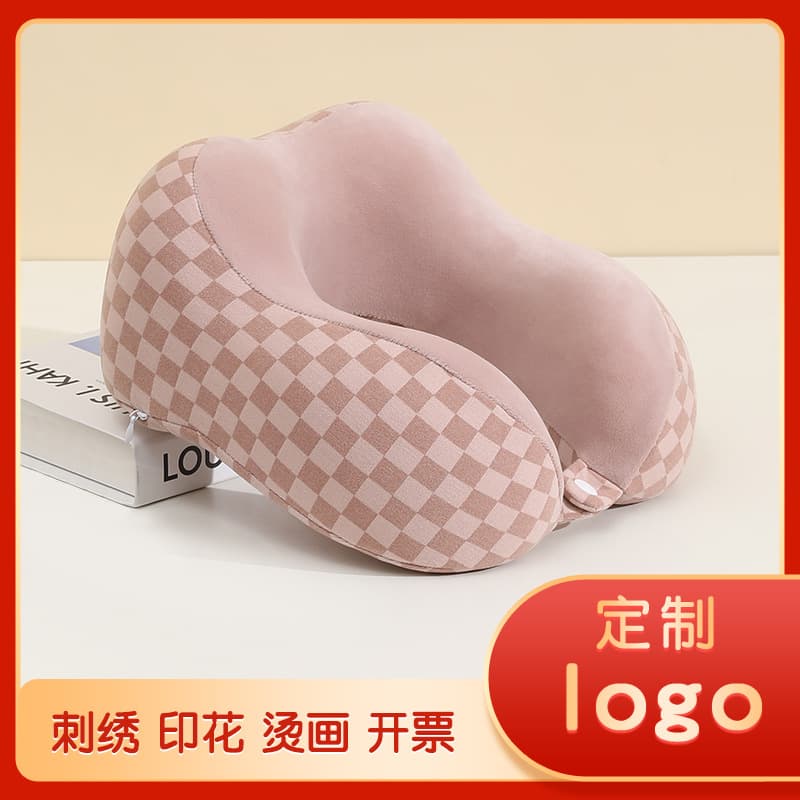 Aviation U-Shaped Pillow Memory Foam Slow Rebound Custom Sampling Logo Embroidery Printing Heat Transfer Airplane Travel Pillow Wholesale