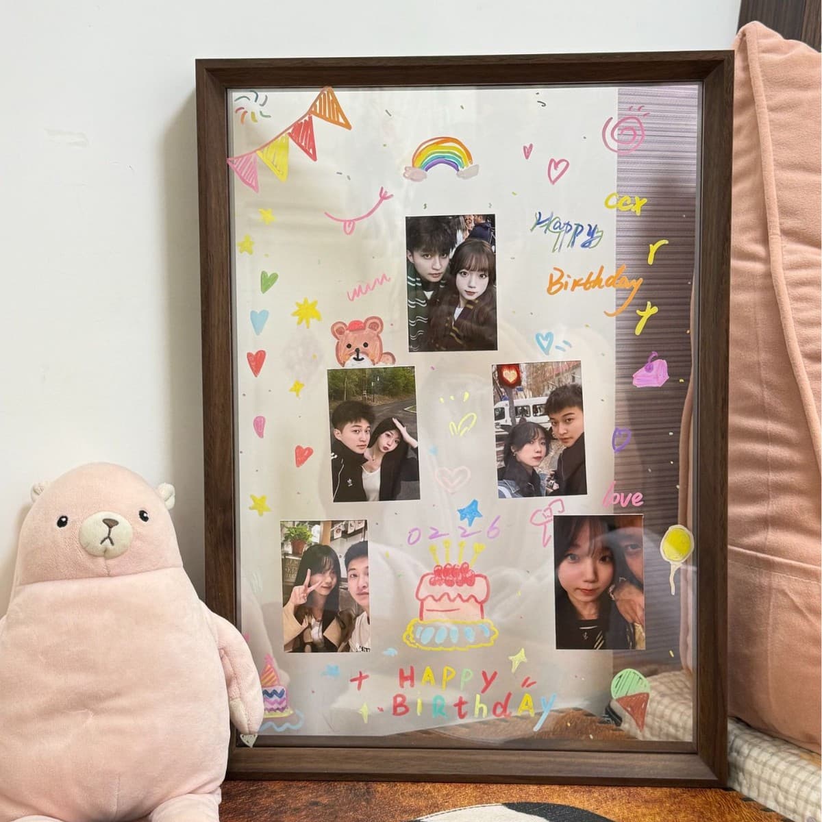 Acrylic frame mounted and washed photos made into double-sided transparent photo frame wall hanging table photo custom a4 display frame