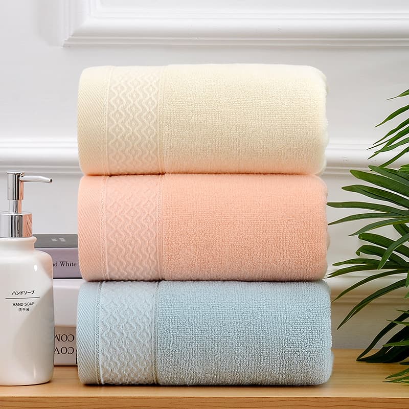 Water Wave 32-ply Pure Cotton Bath Towel Home Use Couples Shower Swimming Large Towel Bath Towel Set Wholesale Embroidery Logo