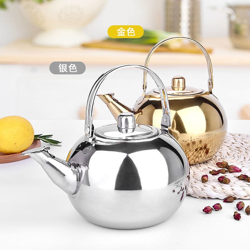 Stainless steel exquisite kettle, thickened 201 cold water kettle for restaurants, tea brewing, and boiling water with filter for rice wine.