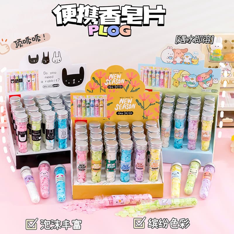 Fruit-shaped Sanrio soap flower hand-washing tablets disposable soap tablets convenient soap paper antibacterial cleaning tablets