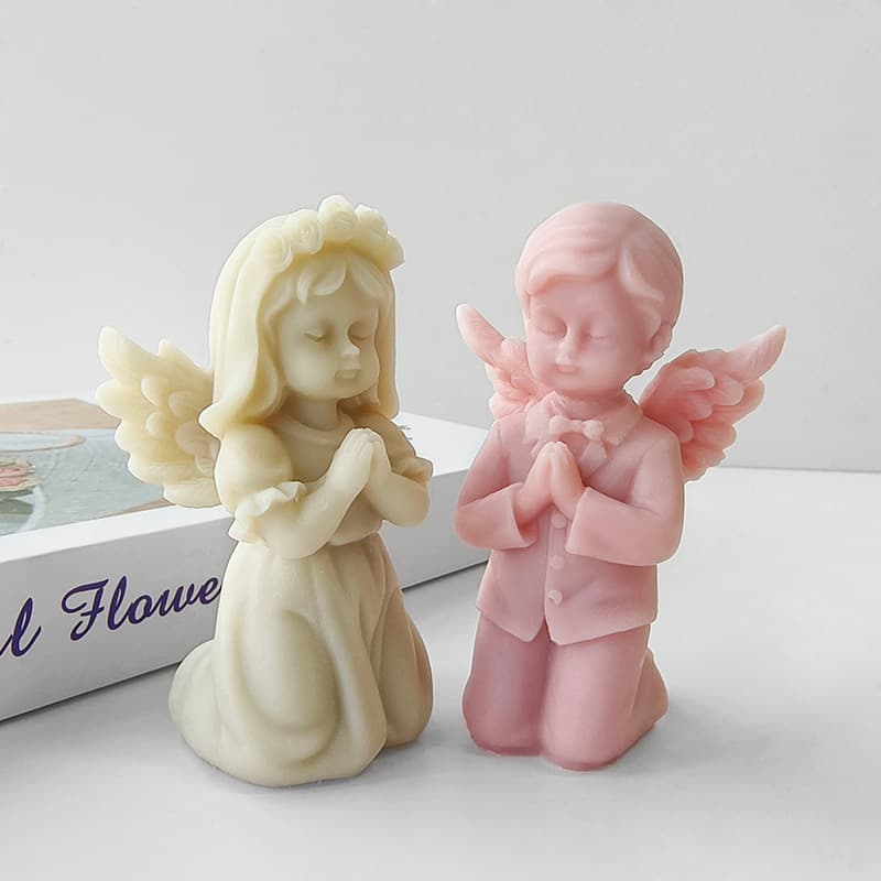 Jingmeihui Silicone Mold Praying Angel Aromatherapy Candle Mold Epoxy Resin DIY Casting Plaster Mold