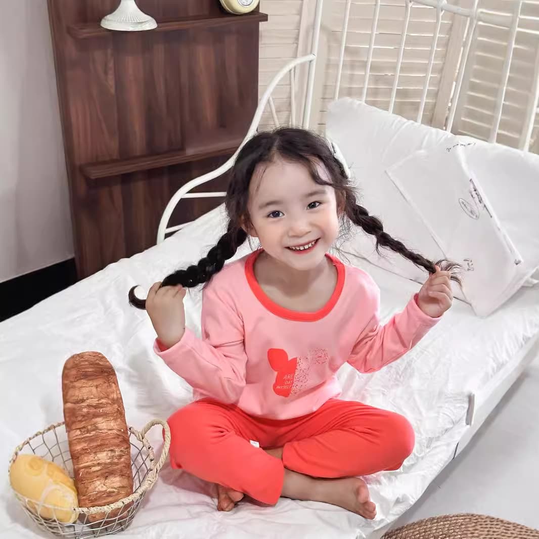 New Girls' Pajama Set 2025 Spring/Autumn Children's Sleepwear Two-Piece