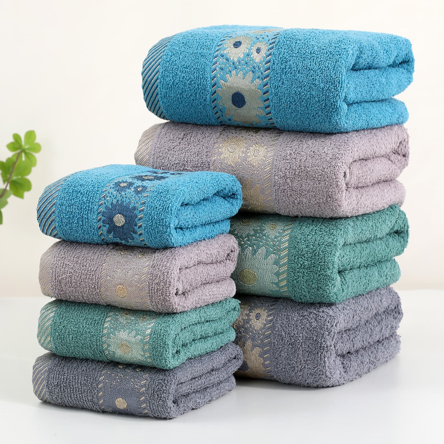 Cross-border Hot Selling 50*100cm Pure Cotton Towel 70*140cm Pure Cotton Bath Towel Soft Absorbent Quick-Dry Set for Home