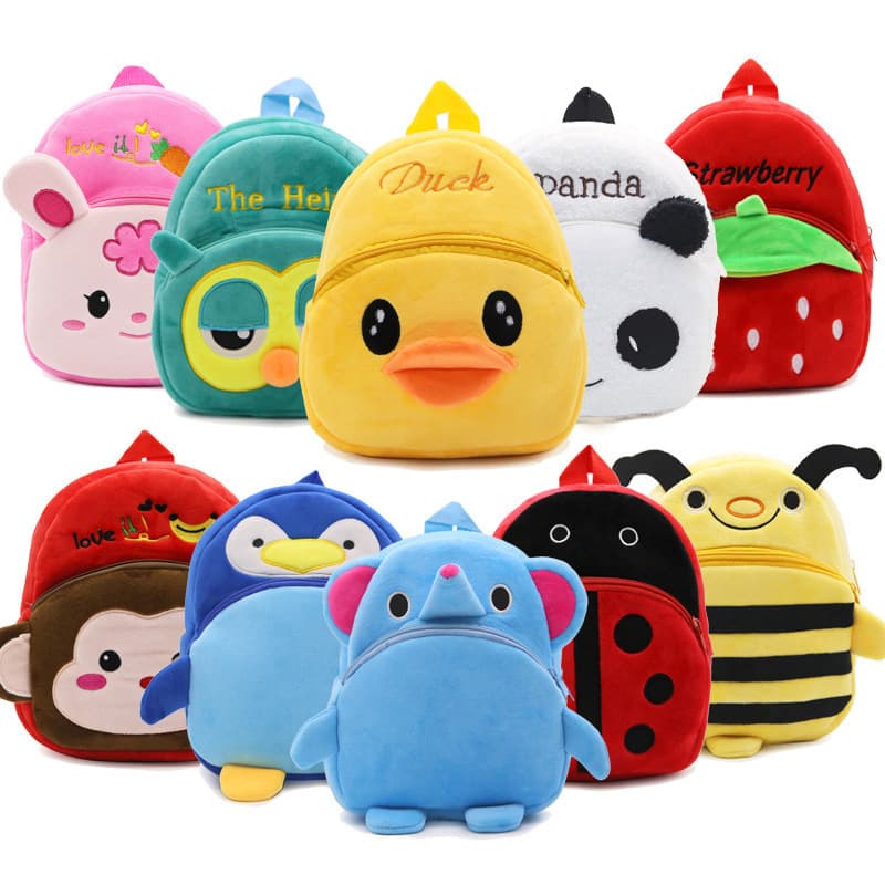 Customized Printing and LOGO Cartoon Plush Toy Kindergarten Backpack for Children Aged 1-3 Years