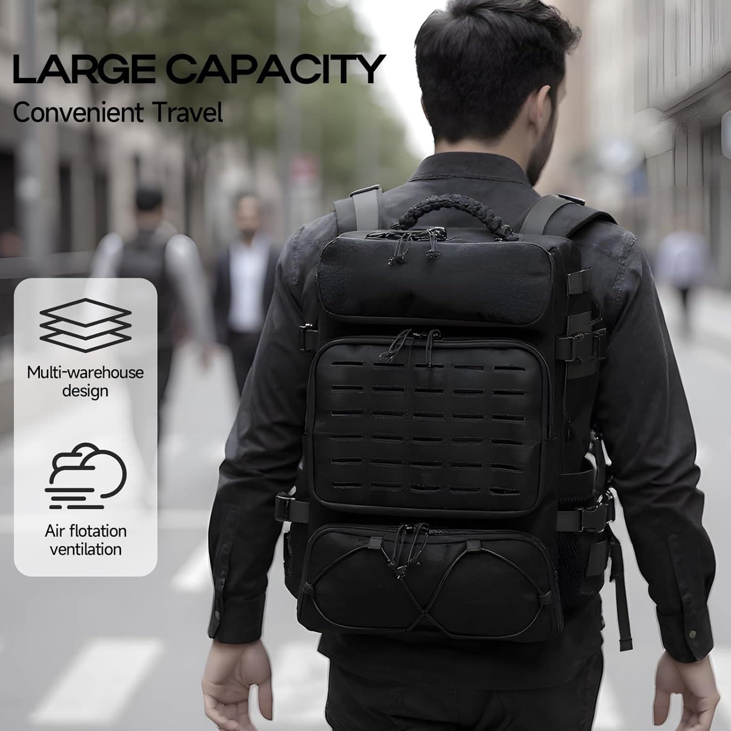 Cross-border new multifunctional tactical backpack 35L durable equipped with Molle system outdoor backpack storage bag