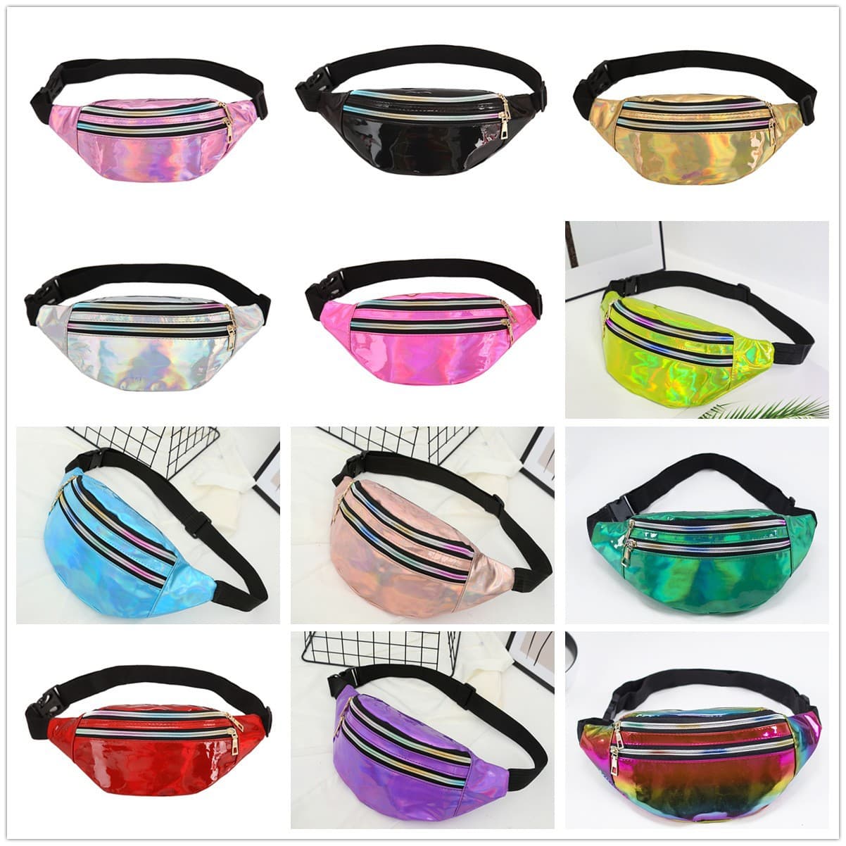 New Running Laser Waist Pack, Women's Crossbody Chest Bag, Reflective Outdoor Beach Pack, Trendy Unisex Cashier Bag