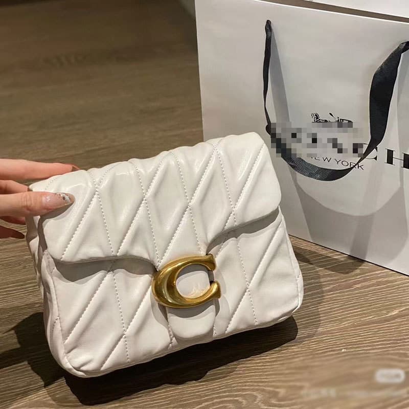 Coco 2025 Autumn/Winter New Square Tabby Fat Square Series C-Lock Sheepskin Shoulder Crossbody Handbag
