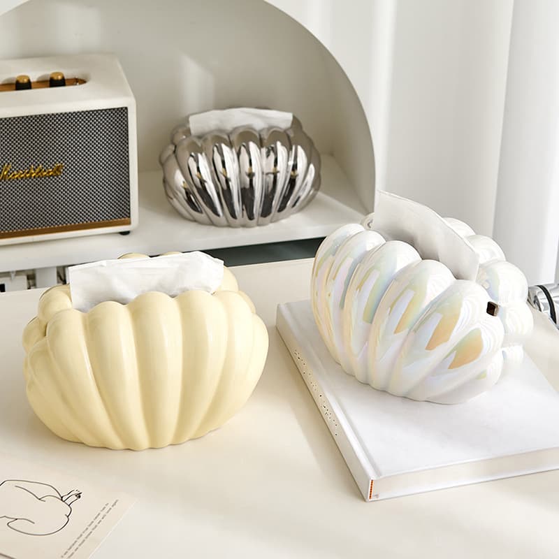 Nordic Style Ceramic Tissue Box Decoration for Living Room Bedroom Cartoon High Appearance Tissue Holder Office Tissue Storage Box