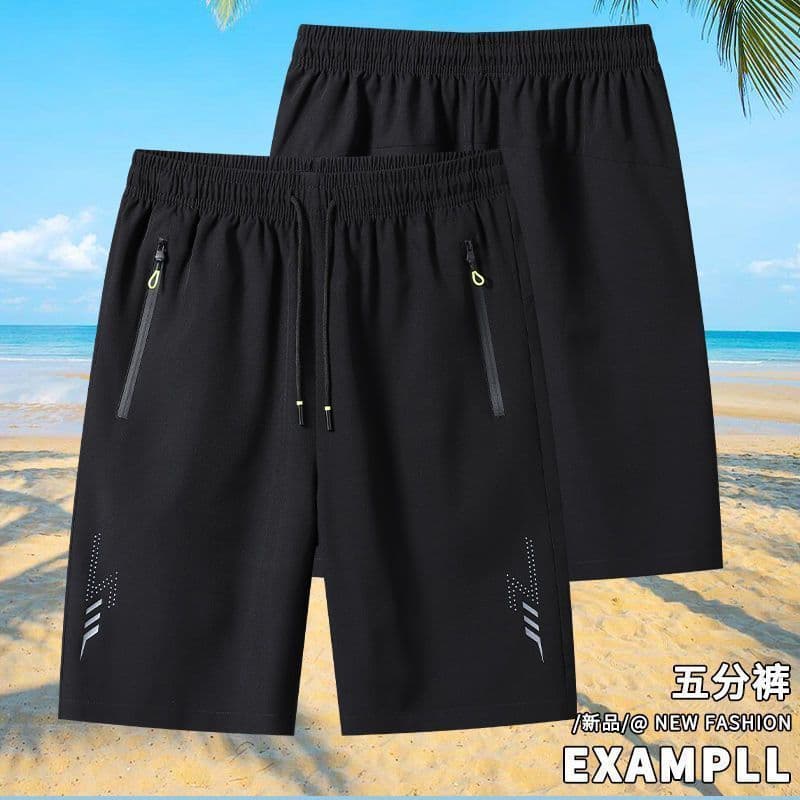 Manufacturer wholesale summer men's outer wear quick-drying sports pants loose thin quarter shorts ice silk breathable casual short