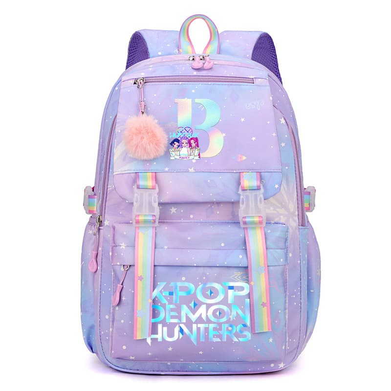 Amazon Demon Hunters Kpop Demon Hunters Letter Print Fashion Student School Bag Large Capacity