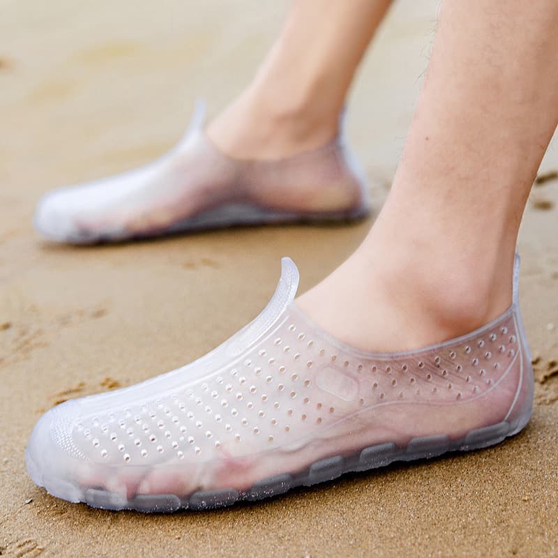 Crystal Flat Bottom Slippers for Women Summer Home Bathroom Anti-Slip Classic Plastic Slippers Beach Outdoor Work Sandals