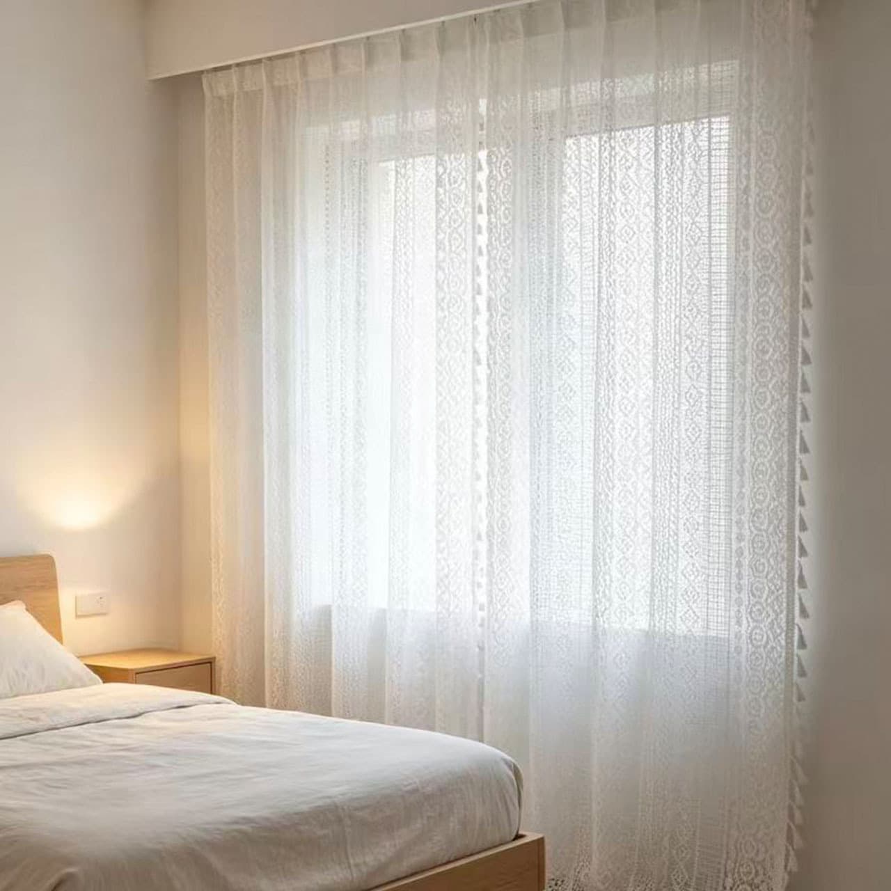 Curtain American-style Crochet Hollow Blackout Velcro Curtain for Bedroom Kitchen Living Room Soundproof Bay Window Finished Product Wholesale