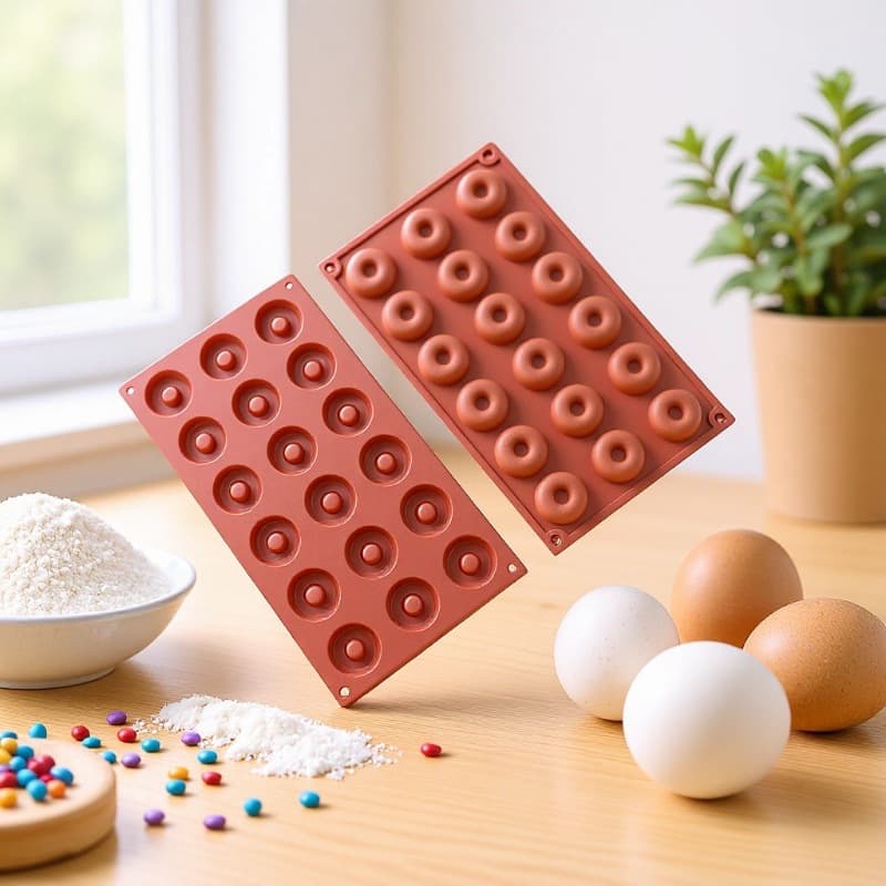 Creative Baking Cake Mold Pastry Mold 18-Hole Donut Chocolate Mold Silicone Cookie Mold Wholesale