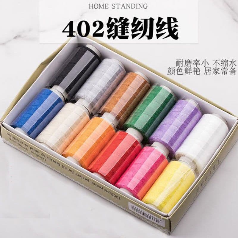 12-Color Sewing Thread Set Hand Sewing Thread Tool Kit DIY Craft Combination Kit Boxed Colored Spools Wholesale