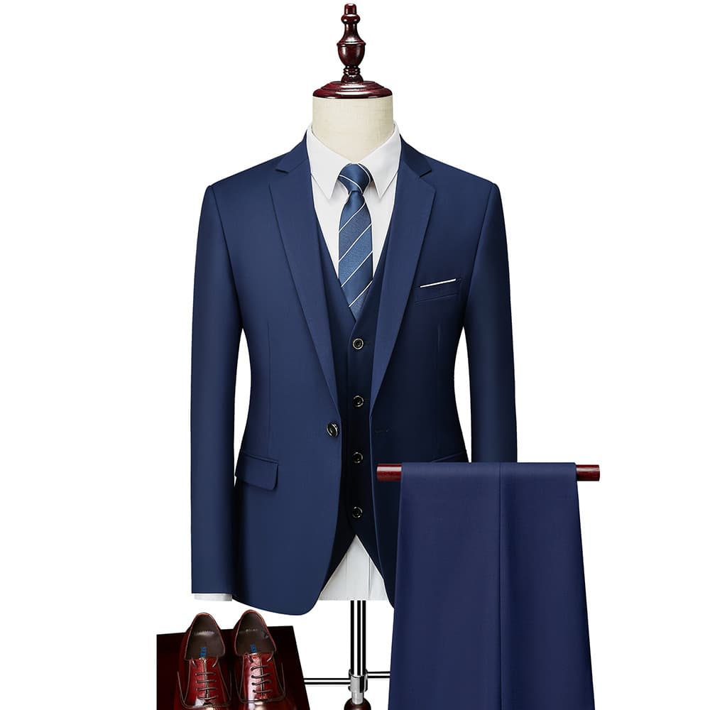 Factory wholesale men's three-piece suit set, business formal classic suit, interview suit, drop shipping available