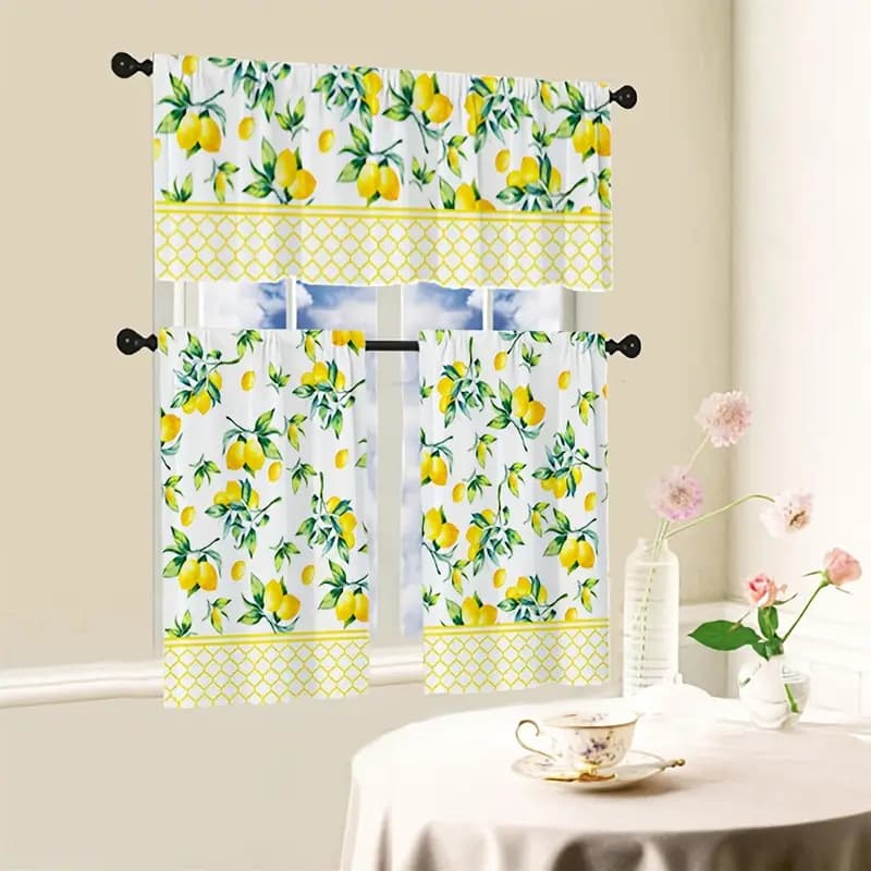 Best-selling on Amazon TEMU: Dust-proof Blackout Curtain Valance for Kitchen, Coffee Shop, Western Restaurant