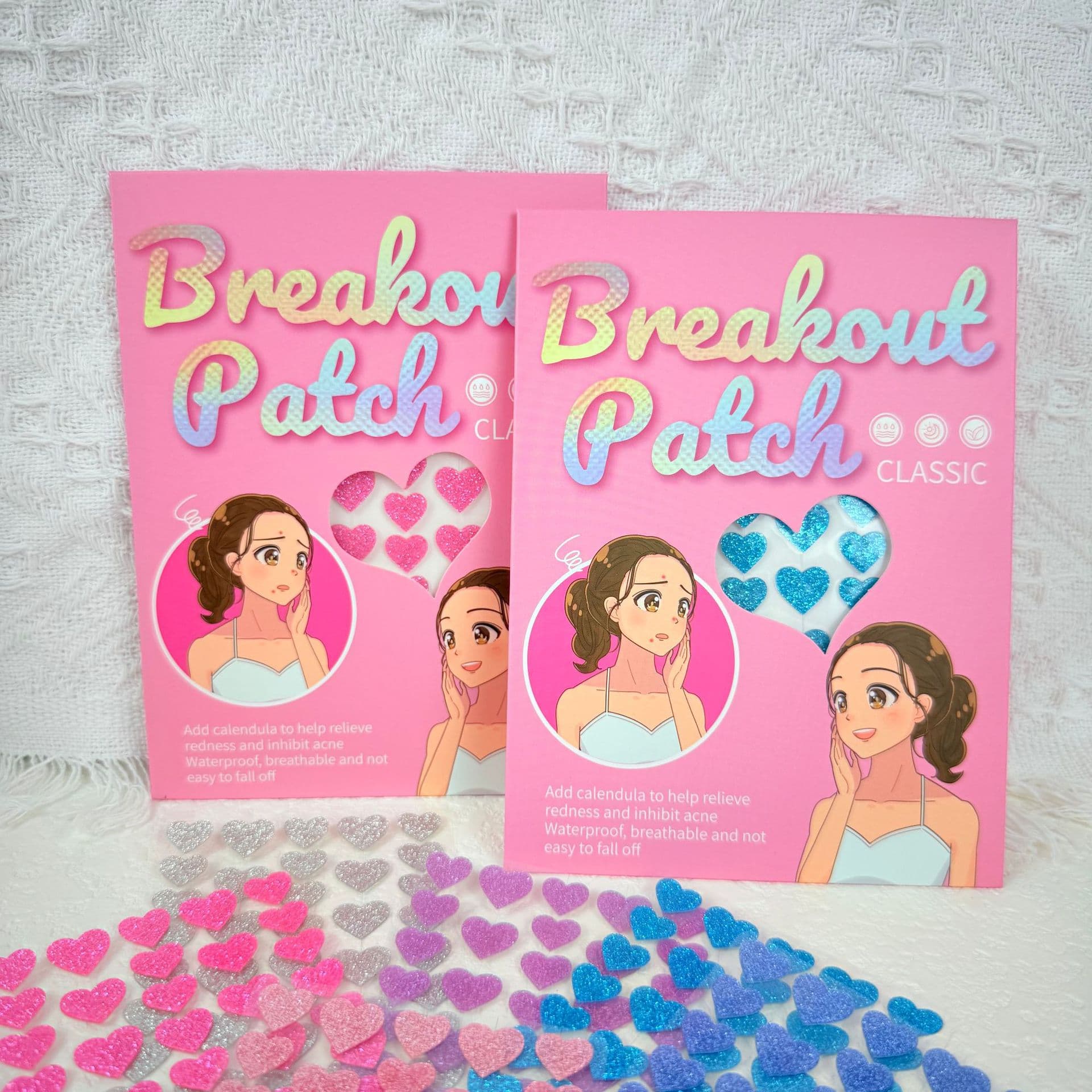 New Heart Glitter Pimple Patches Hydrocolloid Acne Absorbing Makeup-Friendly Concealing Cross-Border Hot Sale Colorful Acne Patches