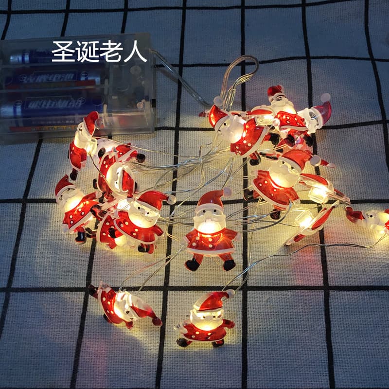 LED Decoration Color Light String Santa Claus Copper Wire Snowman Snowflake Outdoor Fastener Festival Atmosphere Bedroom Hanging Ornament