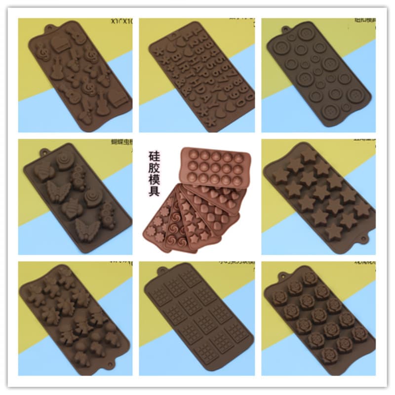 Silicone chocolate mold new style multi-style jelly ice cube pudding baking mold DIY waffle fondant mold