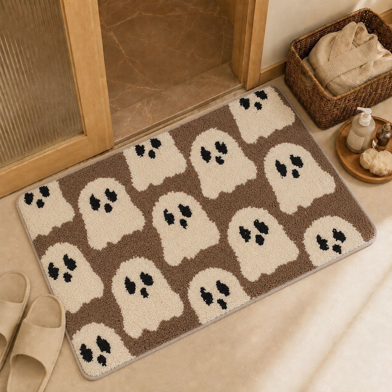 Bathroom floor mat Halloween ghost cross-border new product wholesale bathroom water-absorbent quick-drying toilet non-slip soft mat