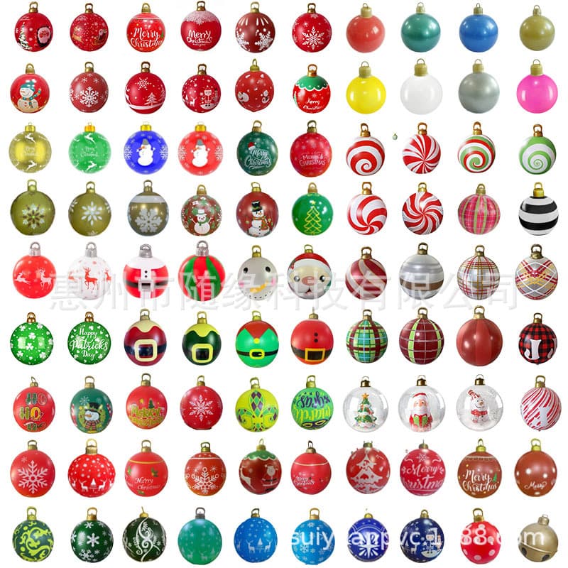 New Wholesale PVC Inflatable 60cm Christmas Balls for Venue Decoration, Party Atmosphere Spheres, and Yard Setup