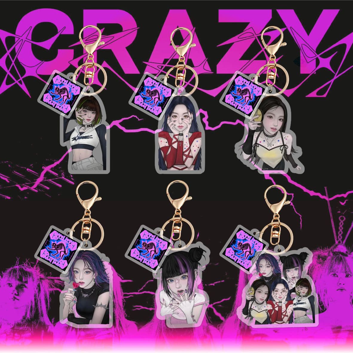 LE SSERAFIM New Acrylic Keychain Pendant Jewelry Star Peripheral Same Style Saki Liang