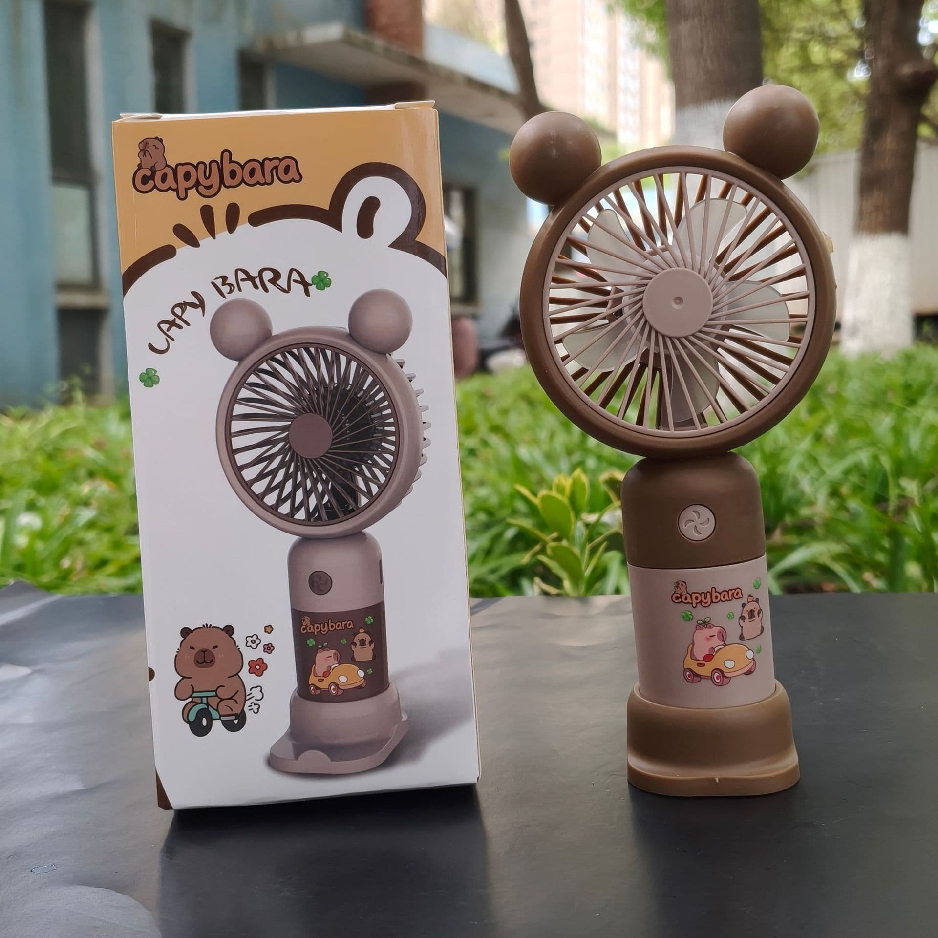 New Cartoon Style USB Rechargeable Mini Handheld Fan Small Desktop Fan Drop Shipping