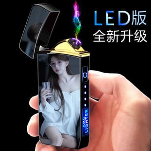 Dual-Side Induction Premium Electronic USB Windproof Lighter, Rechargeable Creative Personalized Laser Engraved Multi-Function Cigarette Lighter