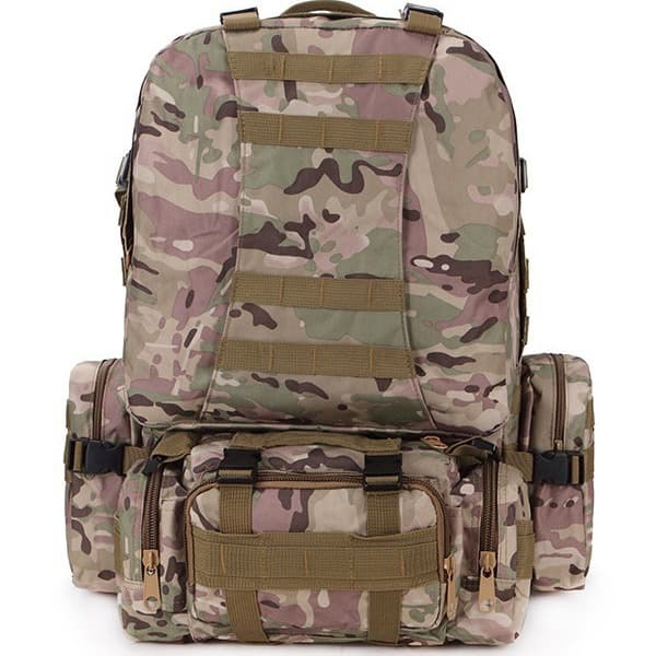 Camouflage Backpack Large Capacity Camping Dual-Shoulder Camouflage Hiking Tactical Bag Mountaineering Combination Military Fan Bag Recommended Hot