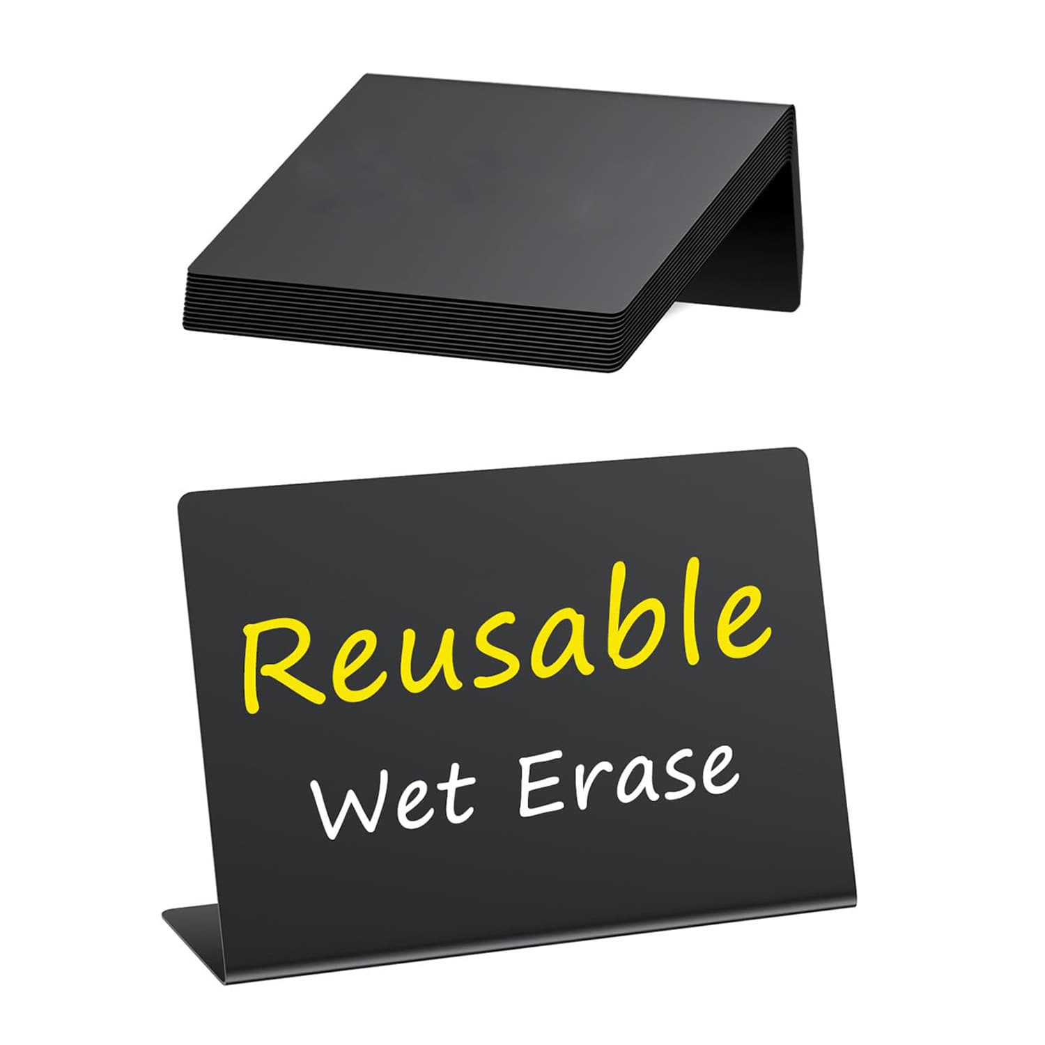 [Cross-border Exclusive] Acrylic Small Blackboard L-Shape V-Shape Desktop Display Message Board Erasable Price Sign Holder