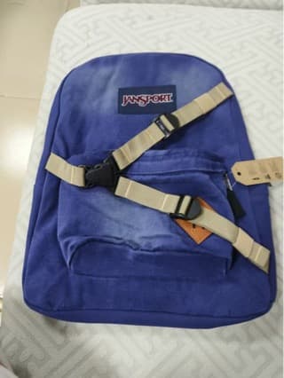 Jansport denim backpack unisex student school bag large capacity computer bag leisure travel backpack