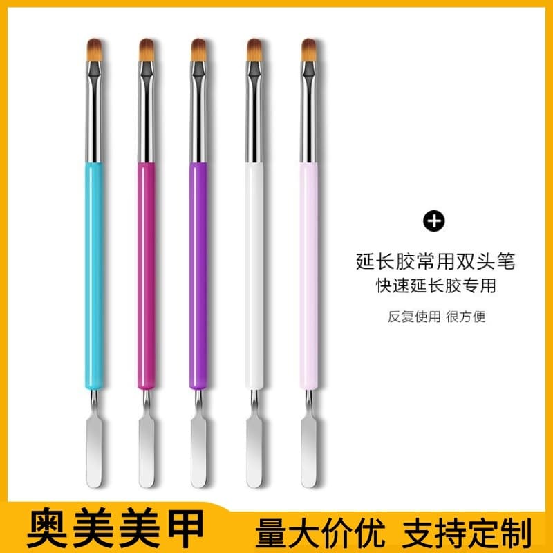 Double-Headed Stainless Steel Nail Art Pen Gel Extractor Sculpting Brush Color Macaron Stick Factory Wholesale Professional Tool