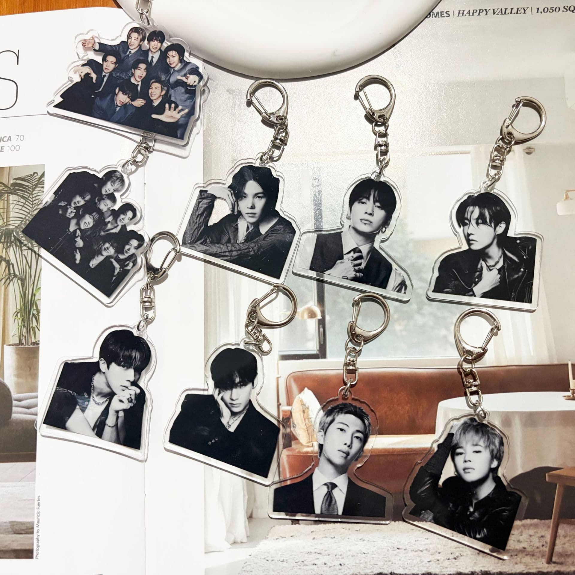 B S new album tour peripherals same style acrylic keychain pendant star V JK SUGA support gift