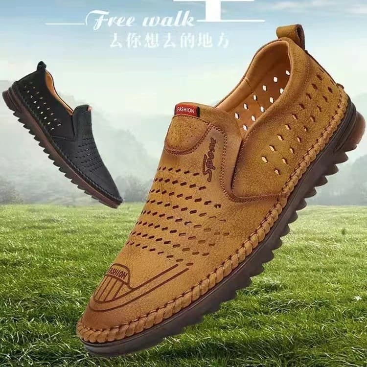 2026 Spring/Summer New Cross-border Hollow Mesh Breathable Shoes Clog Sandals Versatile Men's Shoes Dad Shoes Casual