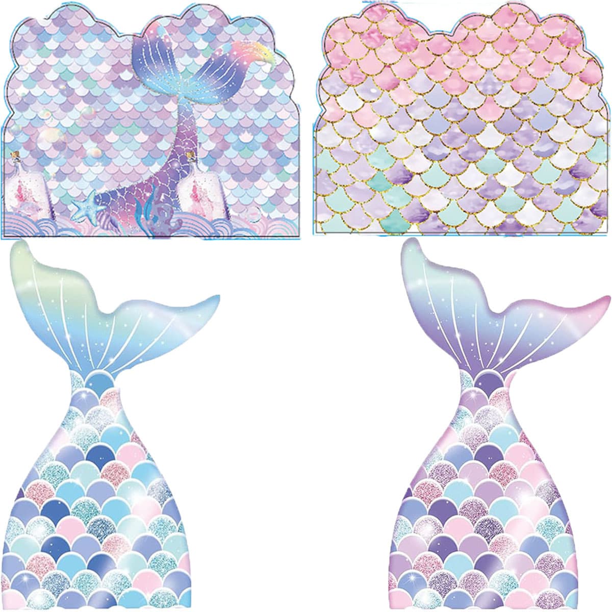 Hot-Selling Invitation Cards, Mermaid-Themed Series, Birthday Party Event Decorations, and Atmosphere-Creating Decorations for the Party Venue