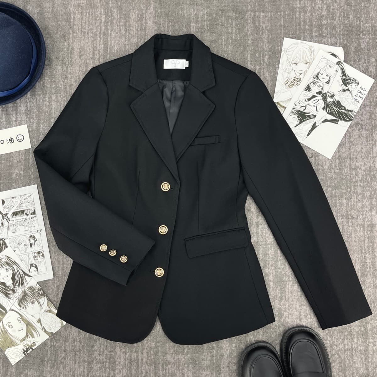 Original Autumn/Winter JK Uniform Style Slim Fit Black Three-Button Suit Jacket, Japanese School Style