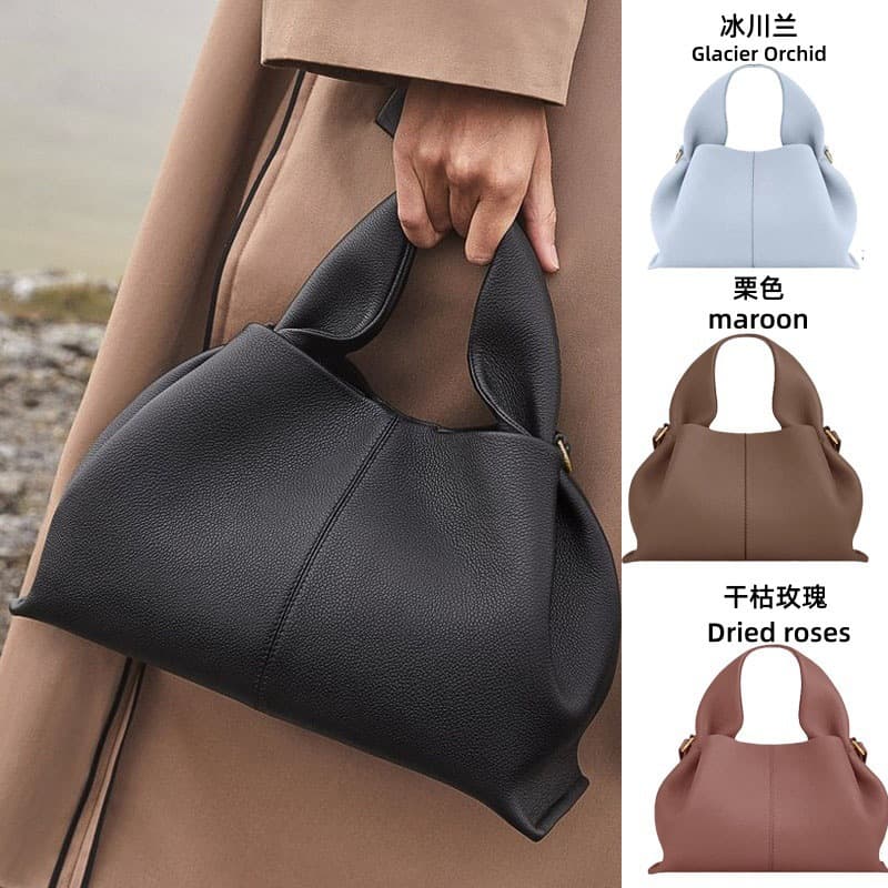 In stock and ships instantly, French POLEN Cloud Bag Dumpling Shape Shoulder Crossbody Underarm Bag Niche polen
