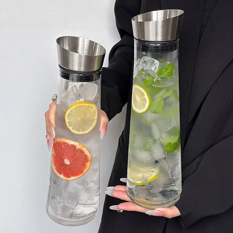 Premium Ins Glass Pitcher Lemon Juice Pot Teapot Restaurant Wine Jug Large Capacity Beverage Pitcher Cold Water Jug