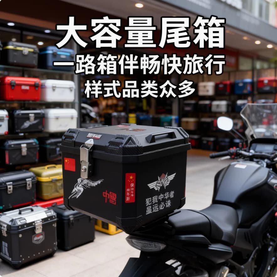 Universal Non-Aluminum Alloy Motorcycle Tail Box Trunk Scooter Luggage Box for Electric Vehicle Delivery