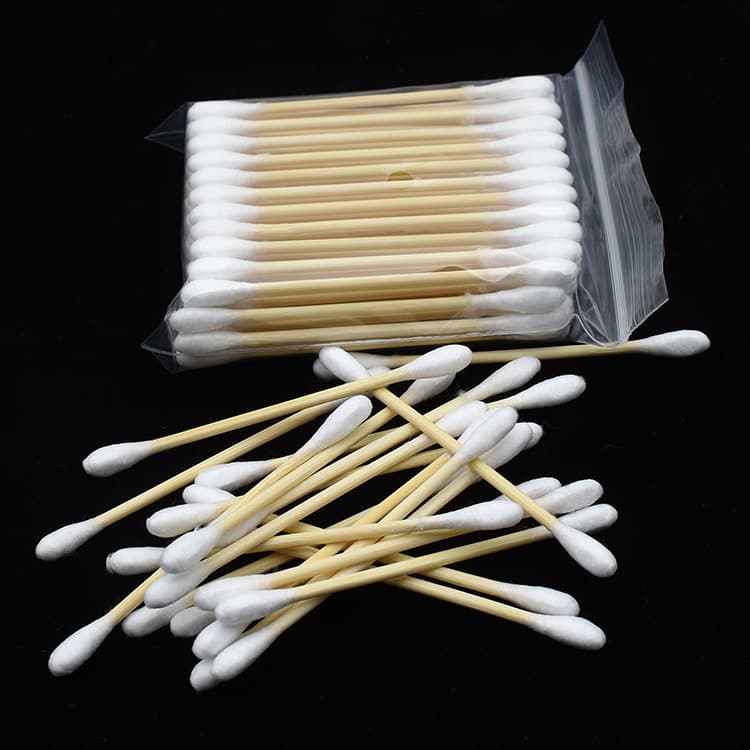 Beauty and Hair Salon Disposable Wooden Stick Double-Ended Cotton Swabs Cool Era Cotton Swabs Makeup Sticks Home Ear Cleaning Cotton Swabs