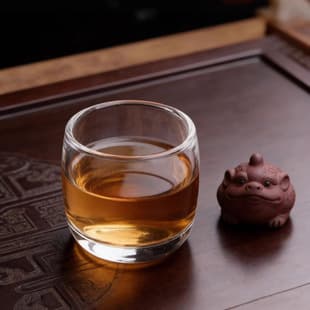 Transparent Glass Cup Tea Cup, Crystal Ring Cup, Handmade Personal Use, Thickened Home Chinese-Style Health Wine Cup, Heat Resistant