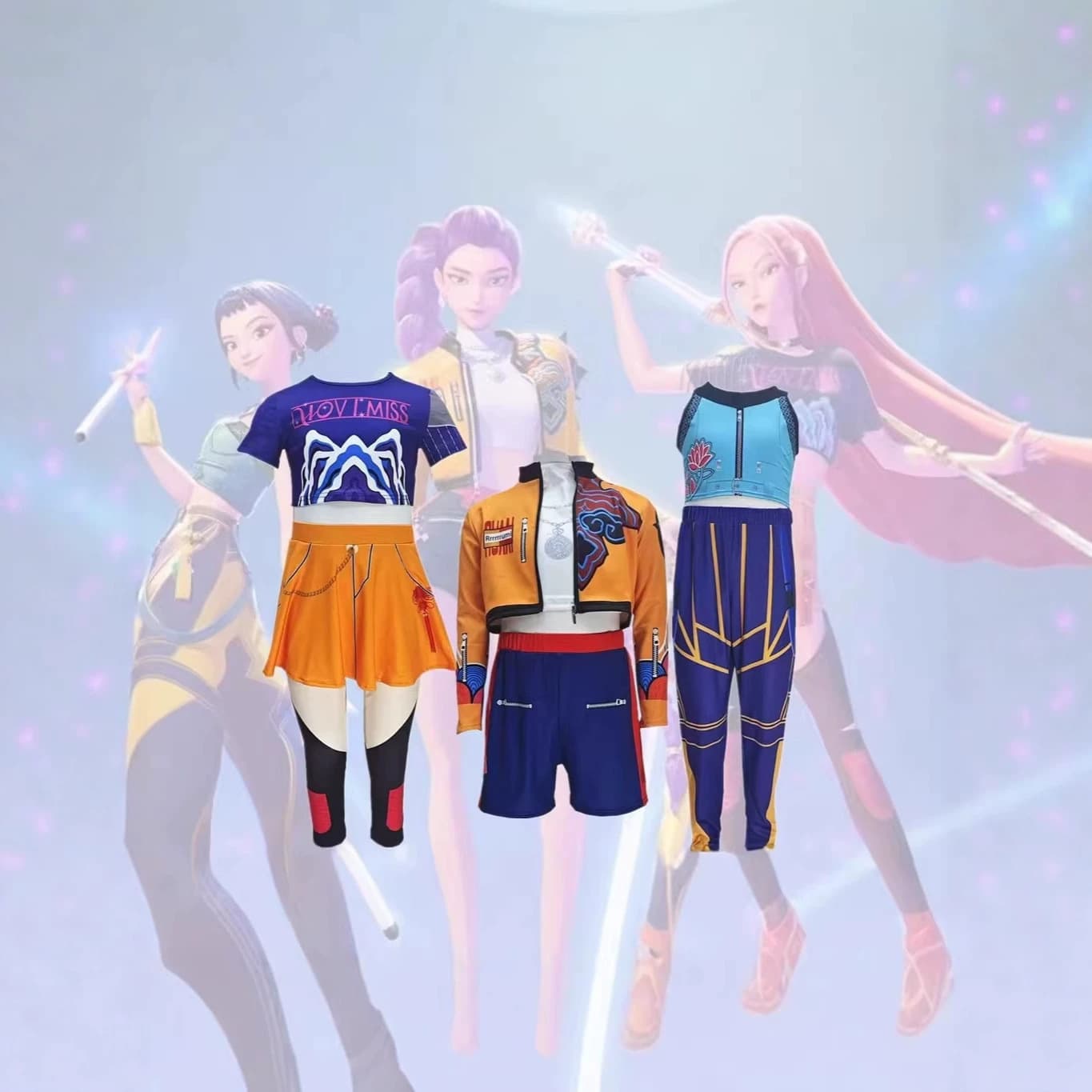 Cross-border new K-POP witch hunter group Rumi cos clothing children's Hallyu superstar Mira Zoe Rumi singing costume