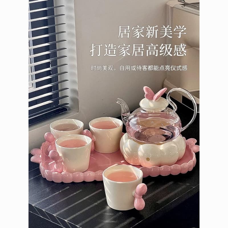 Tea Cup Afternoon Tea Candle Health Pot Ceramic Tea Separation Heating Open Flame Tea Pot Set Fruit Tea Brew