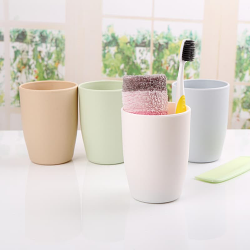 Round Plastic Toothbrush Cup Couple Toothbrush Cup Creative Home Tooth Mug Simple Wash Cup Mouthwash Cup